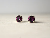 Amethyst Crystal Stud Earrings